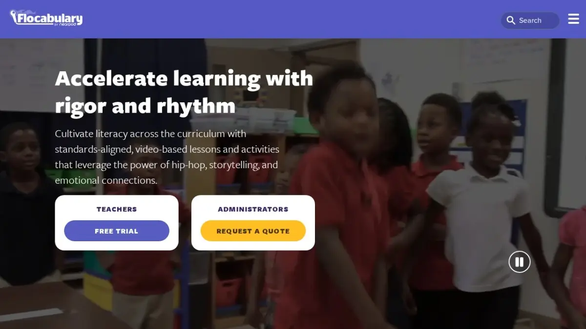 Flocabulary lesson page featuring educational hip-hop resources.