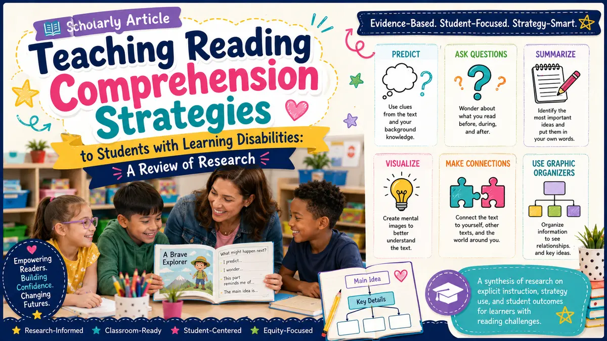 Instructional graphic showing story mapping, inference, and text evidence strategies.